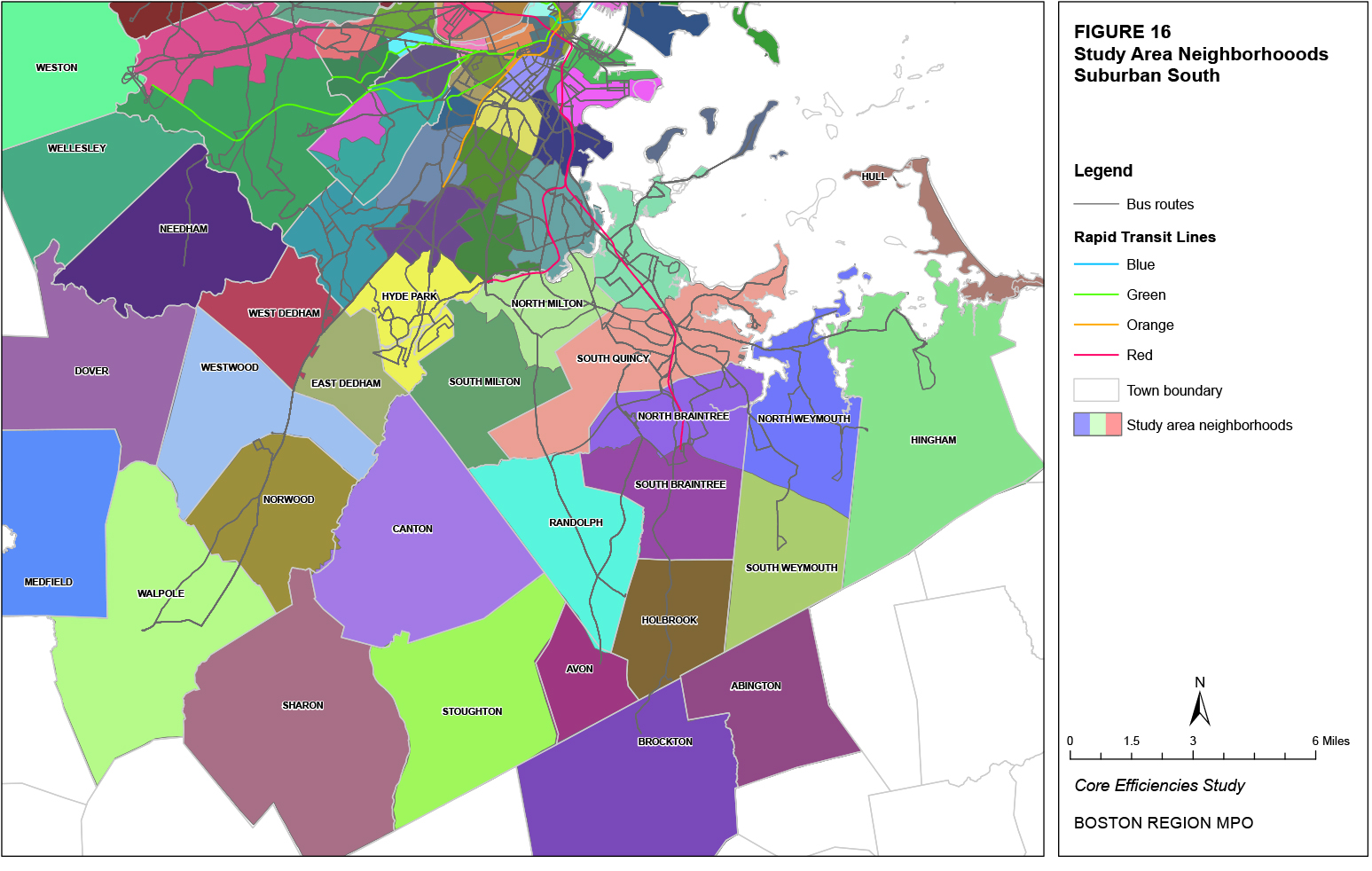 This map shows the southern suburban neighborhoods.